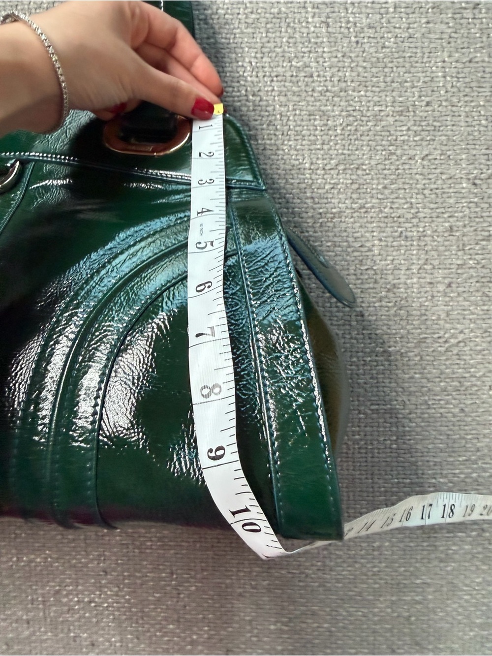 Authentic Bally Emerald Green Patent Leather Top Handle Bag | Rare Vernis Leathe - Picture 9 of 16